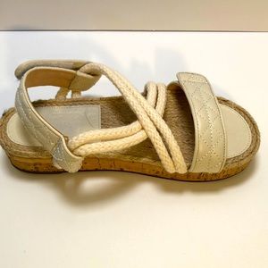 Schutz, Demmy, White, Leather & Cork Sandal - 5.5